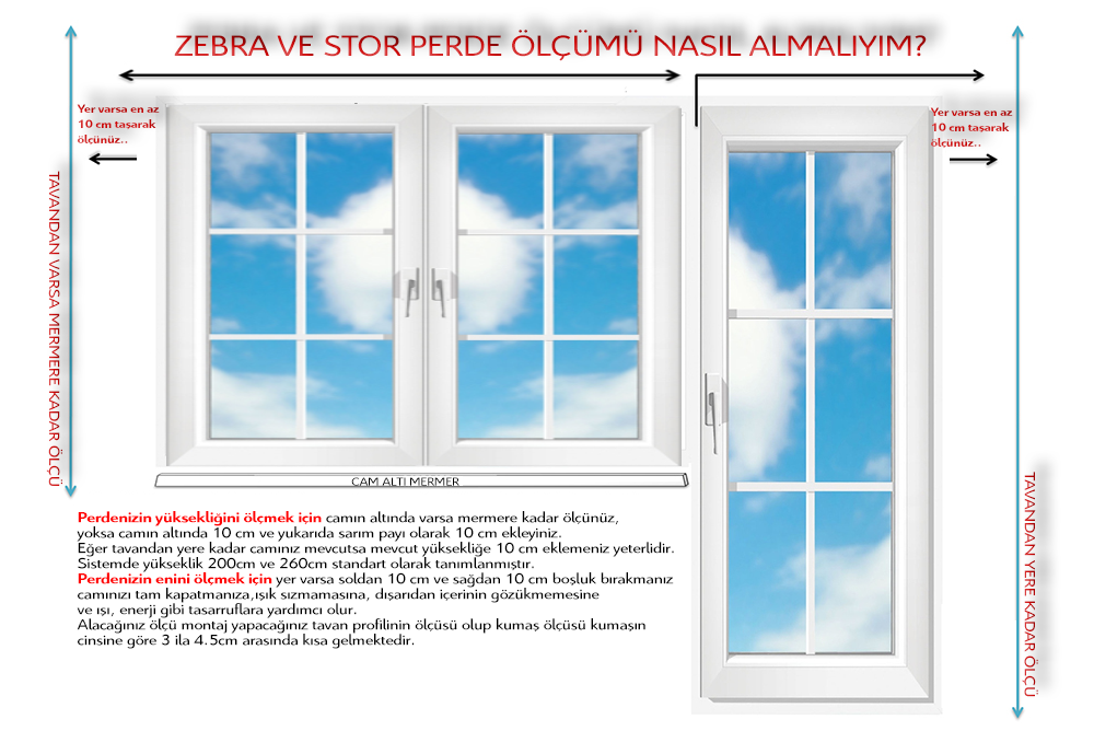 Zebra ve stor perde ölçümü nasıl almalıyım