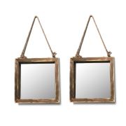 Woodesk Masif Ağaç Ceviz Rengi 30x30 cm 2li Takım Ayna CPT2308-35