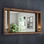 Woodesk Dream Masif Ağaç Ceviz Rengi 120x70 cm Ayna CPT2310-120