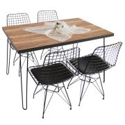 222 Concept Sandal Yemek Masası Takımı Ceviz Desen 110x70 Cm Masa Ve 4 Sandalye CPT7058-120
