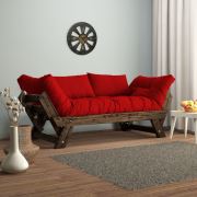 222 Concept Adalar Modern Ceviz - Kırmızı Renk Ahşap Kanepe CPT8114-210