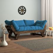 222 Concept Adalar Modern Ceviz - Mavi Renk Ahşap Kanepe CPT8115-210