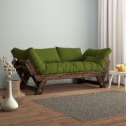222 Concept Adalar Modern Ceviz - Yeşil Renk Ahşap Kanepe CPT8118-210
