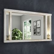 Woodesk Dream Masif Ağaç Beyaz Renk 90x50 cm Ayna CPT2316-90