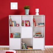 Adore Biblo 3 Kapaklı Kare Kitaplık Parlak Beyaz KTP-93-PB-1