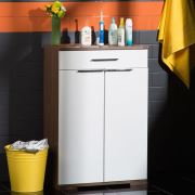 Adore Multi-Purpose 2 Kapaklı Çok Raflı Çekmeceli Dolap Noce/Lake Beyaz ADR-21-NB-1