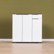 Adore Multi -Purpose 3 Kapaklı Çok Raflı Çekmeceli Dolap Noce-Lake Beyaz ADR-25-NB-1 hgfd44