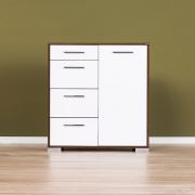 Adore Venedik 4 Çekmeceli Tek Kapaklı Şifonyer Dolap İspanyol Ceviz/Lake Beyaz VNSF-41-CB-1 2913c