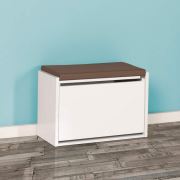 Adore Step Oturaklı Ayakkabılık ve Puf SHC-10 Beyaz