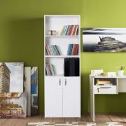 Adore 2 Kapaklı 5 Raflı Kitaplık - Beyaz KTP-152-BY-1