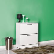 Adore Flat Duo İki Katlı Ayakkabılık - Parlak Beyaz SHC-420-PB-1
