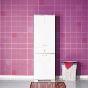 Adore Diamond 4 Kapaklı Tek Çekmeceli Banyo Boy Dolabı MDL-41-PB-1