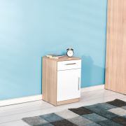 Adore Plus Tek Çekmeceli Kapaklı Komodin Sonoma-Diamond Beyaz KMD-711-SD-1