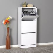 Adore Flat Duo 3 Katlı Ayakkabılık Dolabı - Beyaz