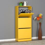 Adore Flat Duo 3 Katlı Ayakkabılık Dolabı - Sarı