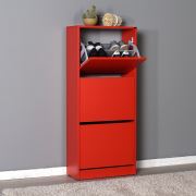 Adore Flat Duo 3 Katlı Ayakkabılık Dolabı - Kırmızı
