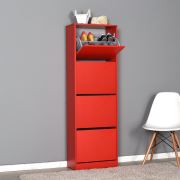 Adore Flat Duo 4 Katlı Ayakkabılık Dolabı - Kırmızı