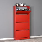 Adore Flat Duo 4 Katlı Geniş Ayakkabılık Dolabı - Kırmızı
