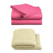 Alla Turca Tek Kişilik Pike Seti-Krem/K.Pembe