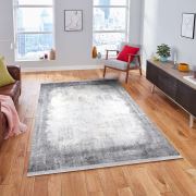 Almoss Vista 5513G Bej Gri Saçaklı Modern Halı 165x230 cm