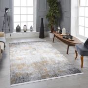 Almoss Vista 5539Y Gri Gold Saçaklı Modern Halı 165x230 cm