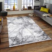 Almoss Vista 5547G Gri Saçaklı Modern Halı 165x230 cm
