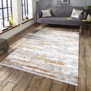 Almoss Vista 5574Y Gri Gold Saçaklı Modern Halı 165x230 cm