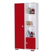 Alpino Red Kitaplıklı Dolap Beyaz / Kırmızı