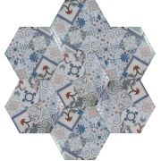 Armada Çini 15x17 cm AL-76 Dijital Baskı Yer Çinisi Desenli Mix Altıgen Çini Karo