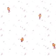 Armada Decowall Beyaz Bebee Karakter Desenli Kelebek Motifli Dokulu Duvar Kağıdı 10,5 m²