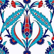 Armada Çini 20x20 Cm AC 2 Kütahya Cami Çinisi İznik Lale Desenli Seramik Çini Karo