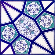 Armada Çini 20x20 Cm AC 3A Kütahya Cami Çinisi Geometrik Desenli Seramik Çini Karo