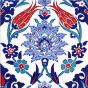 Armada Çini 20x20 Cm AC 4 Kütahya Cami Çinisi İznik Lale Desenli Seramik Çini Karo