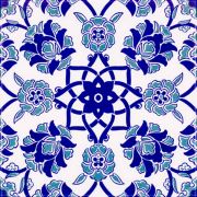 Armada Çini 20x20 Cm AC 10 Kütahya Cami Çinisi Selçuklu Çiçek Desenli Seramik Kütahya Çini Karo