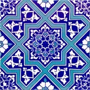 Armada Çini 20x20 Cm AC 12 Kütahya Cami Çinisi Selçuklu Geometrik Desenli Seramik Çini Karo