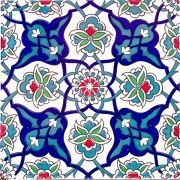 Armada Çini 20x20 Cm AC 27 Kütahya Cami Çinisi Geometrik Desenli Seramik Çini Karo