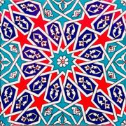 Armada Çini 20x20 Cm AC 28 Kütahya Cami Çinisi Geometrik Selçuklu Desenli Seramik Çini Karo