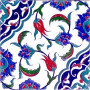 Armada Çini 20x20 Cm AC 44 Kütahya Cami Çinisi Osmanlı Desenli Seramik Çini Karo