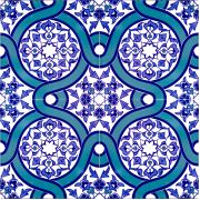 Armada Çini 20x20 cm AC 52 Kütahya Cami Çinisi Geometrik Desenli Seramik Çini Karo