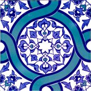 Armada Çini 20x20 Cm AC 52 Kütahya Cami Çinisi Geometrik Desenli Seramik Çini Karo