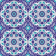 Armada Çini 20x20 cm AC 92 Kütahya Cami Çinisi Osmanlı Desenli Seramik Çini Karo