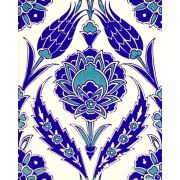Armada Çini 20x25 Cm AC 308 Kütahya Cami Çinisi Osmanlı Lale Desenli Seramik Çini Karo