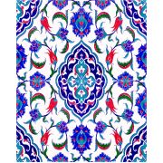 Armada Çini 20x25 cm AC 1044 Kütahya Cami Çinisi Osmanlı Desenli Seramik Çini Karo