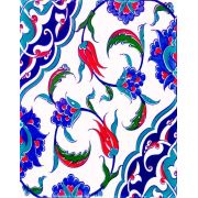 Armada Çini 20x25 Cm AC 1044 Kütahya Cami Çinisi Osmanlı Desenli Seramik Çini Karo