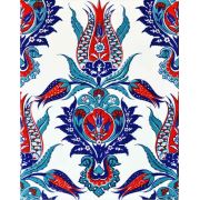 Armada Çini 20x25 Cm AC 309 Kütahya Cami Çinisi Osmanlı Lale Desenli Seramik Çini Karo