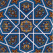Armada Çini 20x20 cm SP 48 Kütahya Cami Çinisi Geometrik Selçuklu Desenli Seramik Çini Karo