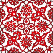 Armada Çini 20x20 cm SP 83 Kırmızı Beyaz Kütahya İznik Rumi Osmanlı Desenli Seramik Çini Karo