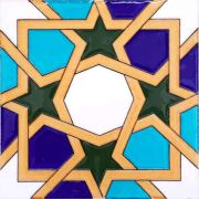Armada Çini 20x20 Cm SP 86 Tunus Kütahya Cami Çinisi Geometrik Desenli Seramik Çini Karo