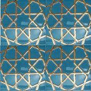 Armada Çini 20x20 cm SP 89 Altın Yıldız Kütahya Cami Çinisi Selçuklu Desenli Seramik Çini Karo