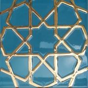 Armada Çini 20x20 Cm SP 89 Altın Yıldız Kütahya Cami Çinisi Selçuklu Desenli Seramik Çini Karo